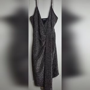AKIRA Silver Glitter Mini Dress
